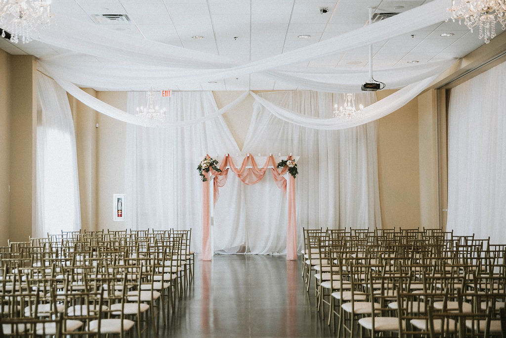 Omaha Palazzo ceremony space showing off the aisle and altar
